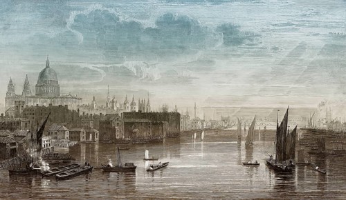 Panorama of Old London seen fromn Blackfriars Bridge