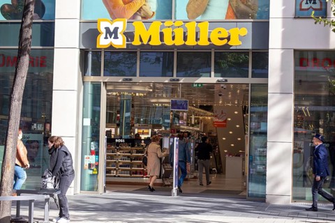 Shop of the drugstore chain Müller in the city centre of Mannheim