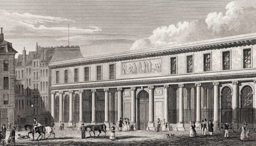 École de médecine, Paris, antique steel engraved print, 1831