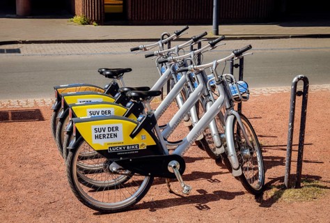 Düsseldorf, North Rhine-Westphalia, Germany - Nextbike rental bikes