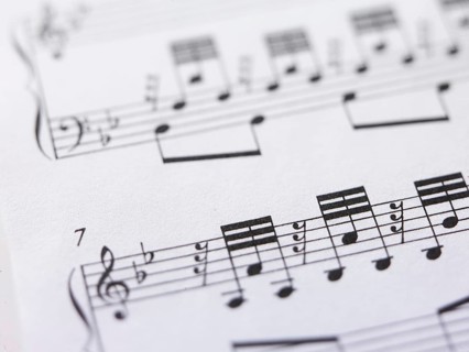 Sheet music, close-up