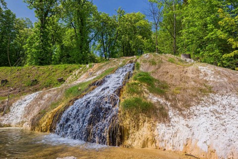 Natural thermal spring in Vyšné Ružbachy Spa, Slovakia