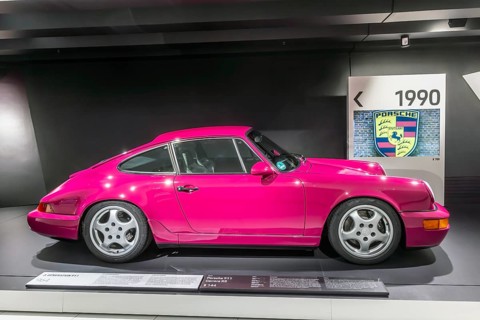 Porsche Museum Stuttgart-Zuffenhausen. Porsche 911 Carrera RS built in 1991. The automotive museum