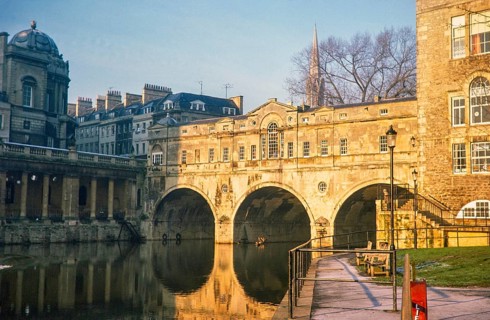Pulteney Bridge over the River Avon, Bath, North East Somerset, England, United Kingdom Completion