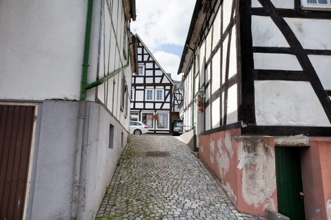 Historic town centre, Alter Flecken, Freudenberg, Siegerland region, North Rhine-Westphalia,