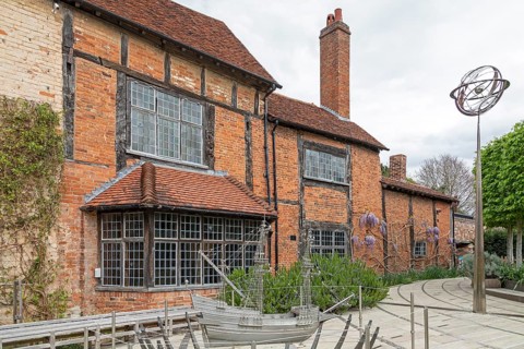 Nash's House, view from Shakespeare's New Place, his house stood on this site until 1759,