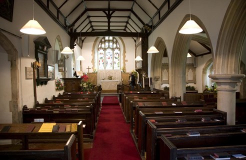 Interior Church of Saint Michael, Boulge, Suffolk, England, UK