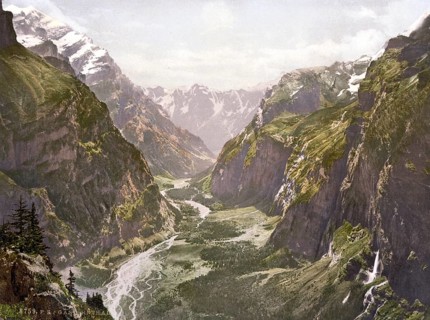 Gasternthal, Bernese Oberland, Switzerland, Historic, digitally restored reproduction from a 19th