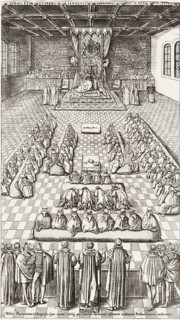 Sitting on the throne in parliament, James VI and I, James Charles Stuart, 1566 – 1625, King of