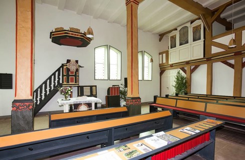 Huguenot church Carlsdorf, Schöneberg, Hofgeismar, Weserbergland, Hesse, Germany