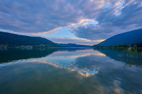 Lakeside, Sky, Clouds, Sunset, Summer, Steindorf am Lake Ossiach, Lake Ossiach, Carinthia, Austria