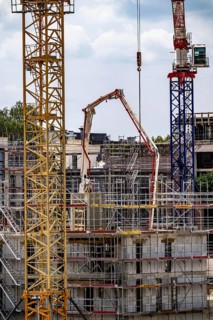 Construction site in Essen-Altendorf, construction of 90 rental flats in 4 buildings, later 550 new