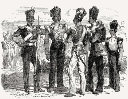 Indian sepoys, Anglo-Persian War, 1856, 1857