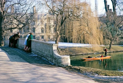 Punting on the River Cam, Cambridge, Cambridgeshire, England 1963