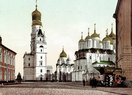 Ivan Veliky Tower and the Cannon Cza, Moscow, Russia, 1890, Historical, digitally restored