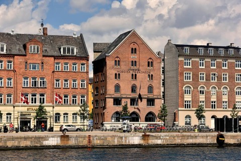 Brick houses at the harbor, Copenhagen, Denmark