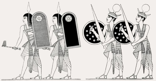 Sherden as bodyguards of Ramesses II, ancient Egyptian Pharaoh, Egypt