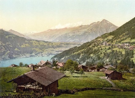 St. Beatenberg und der Niesen, Bernese Oberland, Switzerland, Historic, digitally restored