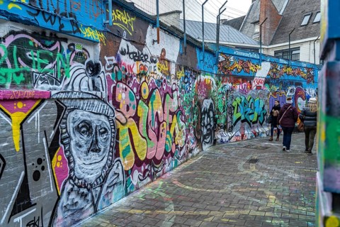 The graffiti alley in Ghent, Belgium