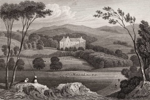 Fingask Castle, Perth and Kinross, 19th century, from Modern Athens by Th. H. Shepherd