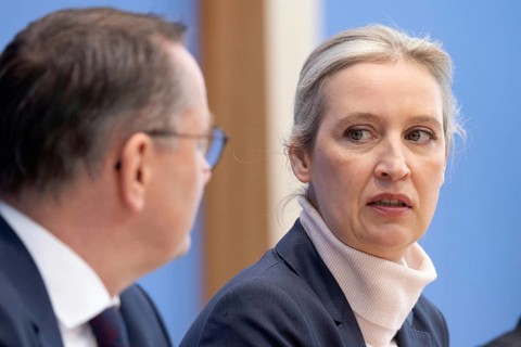 Tino Chrupalla (AfD federal spokesperson) and Dr Alice Weidel (AfD top candidate and party leader)