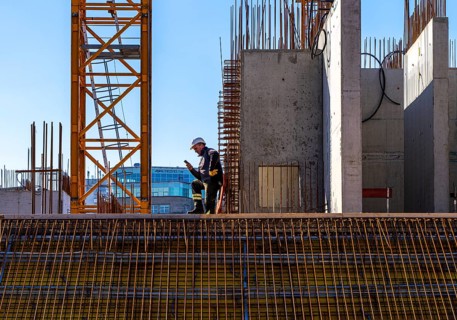 Construction site Neue Nationalgalerie, Museum of the 20th century, Potsdamer Straße, Berlin,