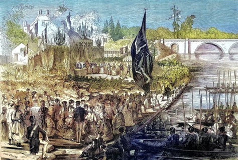 Great Regatta of Sevres on 17 May 1869, Suburb of Paris, France, Historical, digitally restored