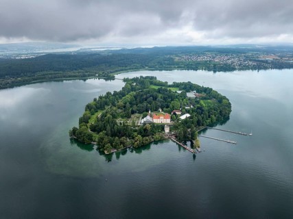 Aerial view of the island of Mainau in Lake Constance, district of Constance, Baden-Württemberg,