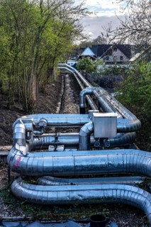 District heating pipeline from UNIPER coal-fired power plant Datteln 4, cogeneration, generation of