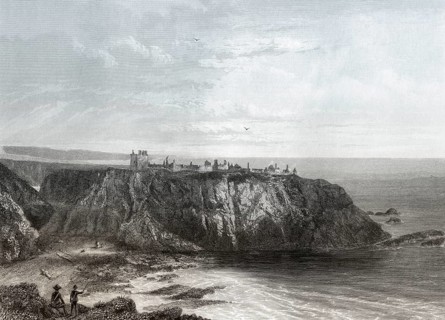 Dunnottar Castle, a ruined medieval fortress, near Stonehaven, Scotland, United Kingdom