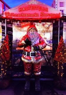 Dortmund Christmas market stop with Father Christmas, Ruhr area, Germany