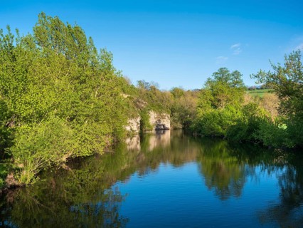Spring by the river Saale in the Saale valley not far from Jena, Thuringia, Germany