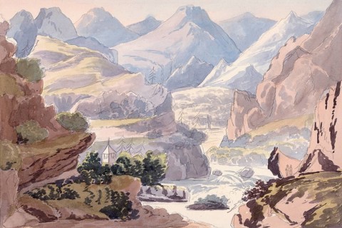 Landscape in the headwaters of the Ebro, at the mountain Tres Mares in the Sierra de Híjar in the
