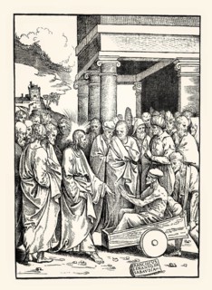 Healing the paralytic at Capernaum, 16th century, by Francesco Denanto, after Girolamo da Treviso,