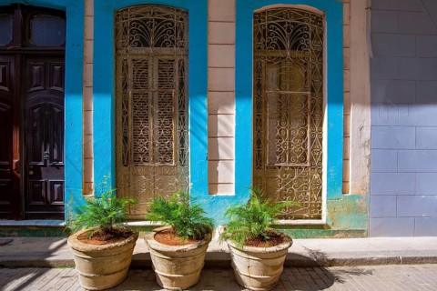 Cuba, colorful streets of Old Havana in historic city center near Paseo El Prado and El Capitolio