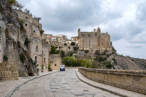View of the monastery of St Agostino (St Augustine), Matera, Basalicata, Italy