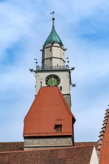 Gothic basilica, St Nicholas Minster in the old town centre of Überlingen, Baden-Württemberg,