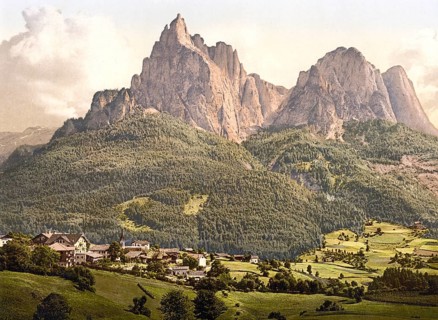 Siusi with the Sciliar massif, formerly Tyrol, Austria-Hungary, today South Tyrol, Italy,
