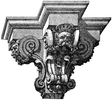 Baroque console, epoch, art history, 17th and 18th century, architecture, building, sandstone,