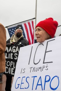Detroit, Michigan USA - 10 January 2026 - Activists rally to protest the killing of Renee Nichole