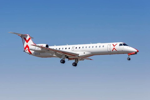 An Embraer 145 JetSuiteX aircraft with the registration number N937JX at Burbank Airport, USA