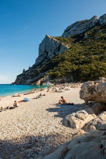 Cliffs and beach, Cala Sisine, Gulf of Orosei National Park, Parco Nazionale del Gennargentu e del