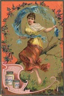 Series of pictures cheerful carefree woman, Liebig picture, digitally restored reproduction of a
