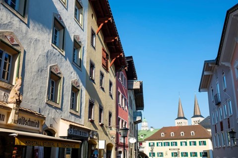 House façade in Markt Berchtesgaden, Berchtesgadener Land, Upper Bavaria, Bavaria, Germany