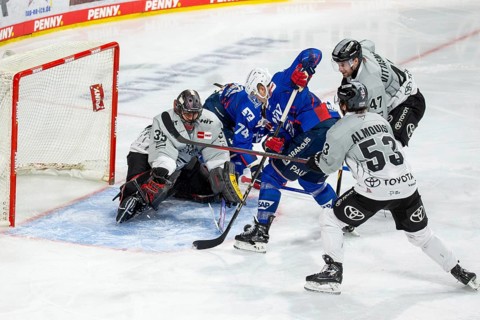 DEL, German Ice Hockey League season 2024/25, matchday 31: Adler Mannheim vs. Picture: Tricky