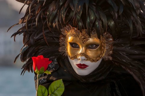 Mask at the Carnival, Venice, Veneto, Italy