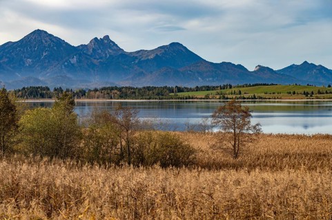 The Bannwaldsee near Schwangau, Allgäu, Bavaria, Germany