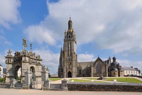 Saint-Germain and Calvary Church, Enclosed Parish, Pleyben, Finistere Department, Brittany, France