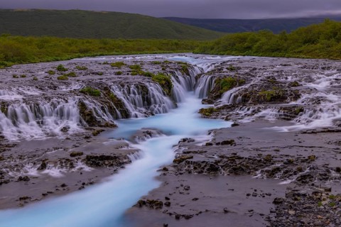 Bruarfoss, blue water, waterfall, Iceland