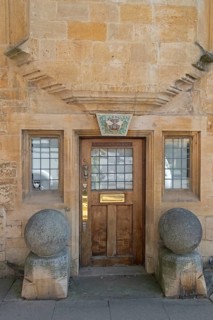 Window, door, house, Woolstapler's Hall, Chipping Campden, The Cotswolds, England, Great Britain